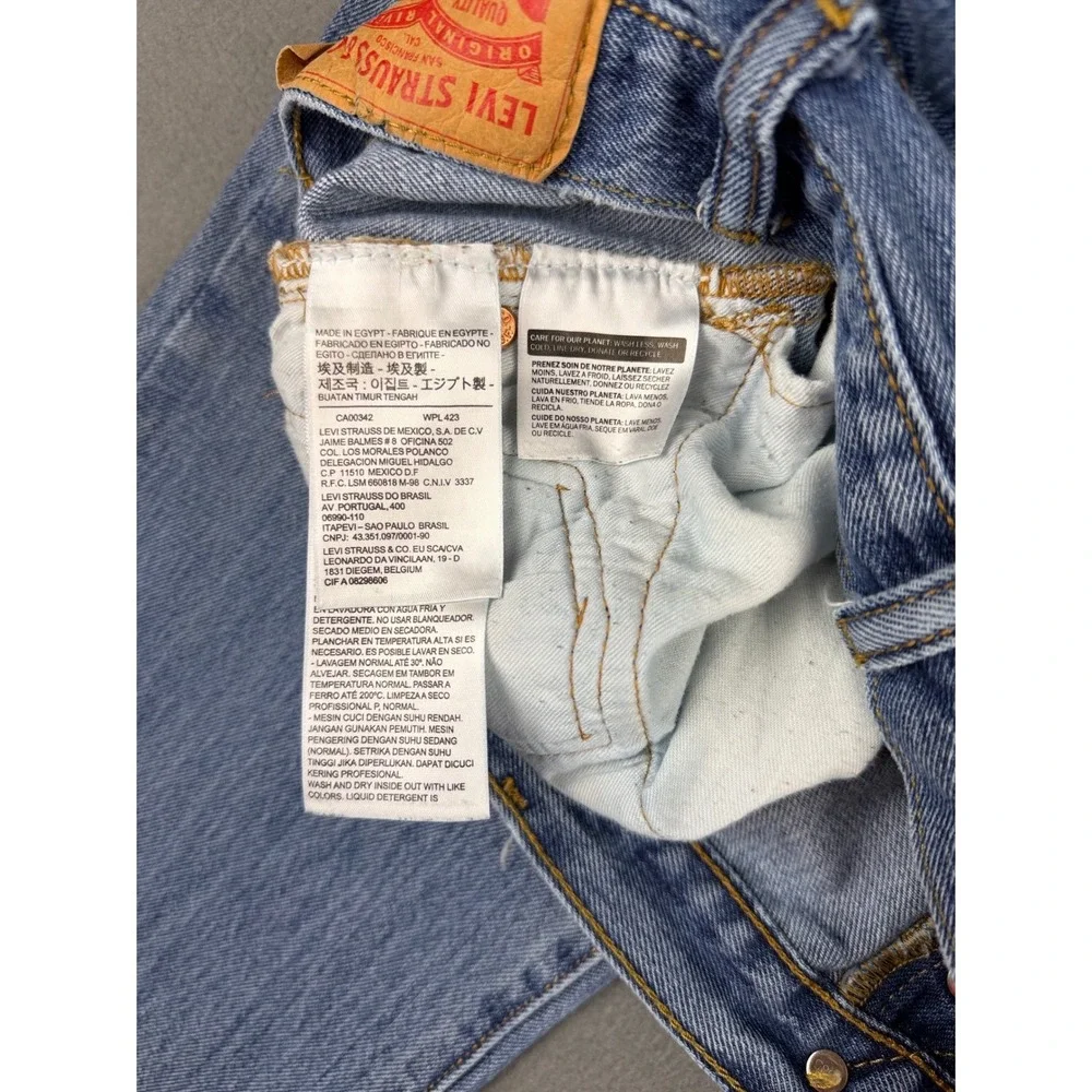 Levis 501 Original Fit Mens Blue Medium Wash Straight Leg Jeans 38x34 00501-0193